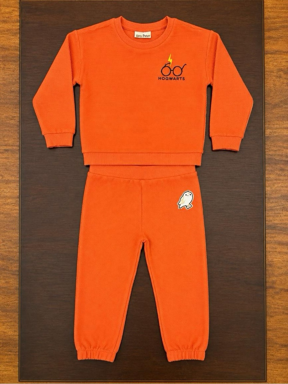 Harry Potter 2 Pc Set Toddler 24 Months Orange Hogwarts Thermal EUC Outfit